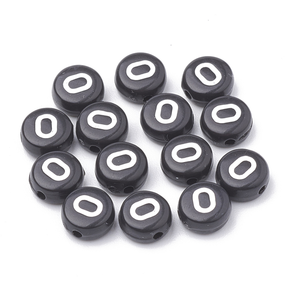 Bokstavspärla 7 mm svart välj bokstav 50 st - 14