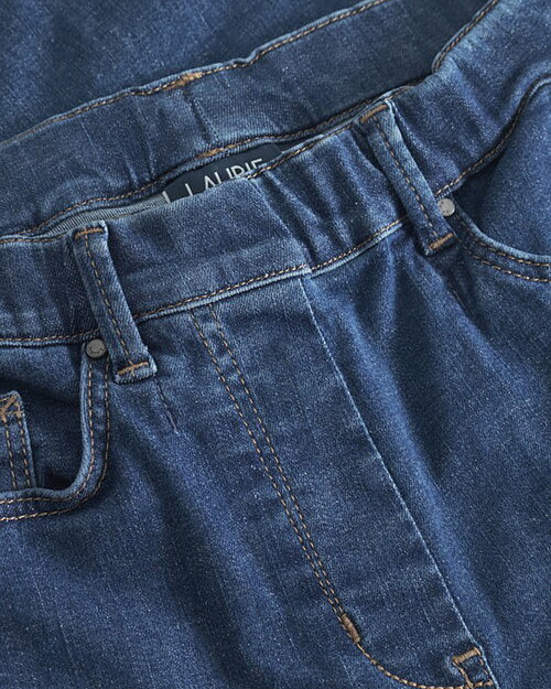 Mirakelbyxa Hannah regular cropped mellanblå denim - 7