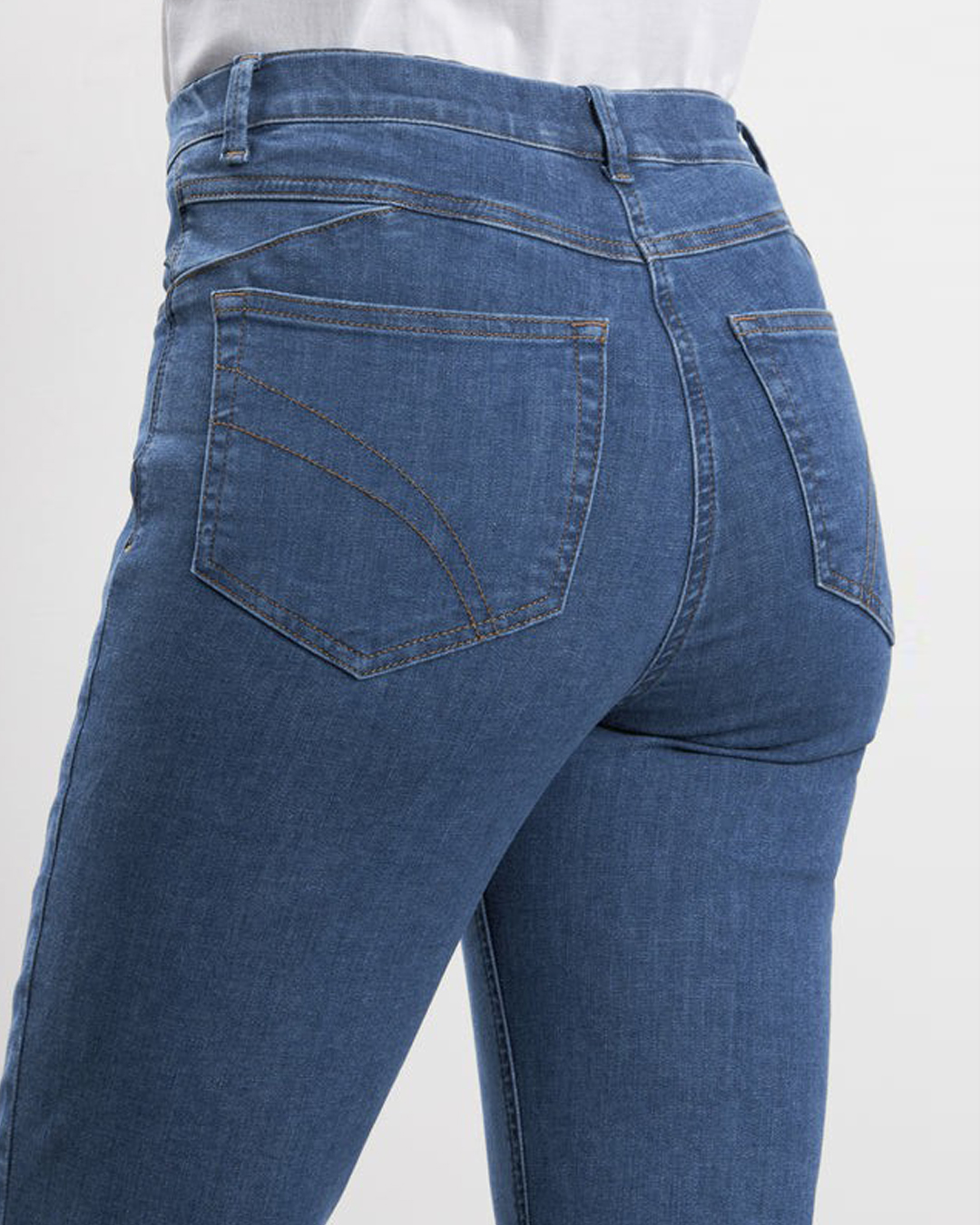Mirakelbyxa Hannah regular cropped mellanblå denim - 3