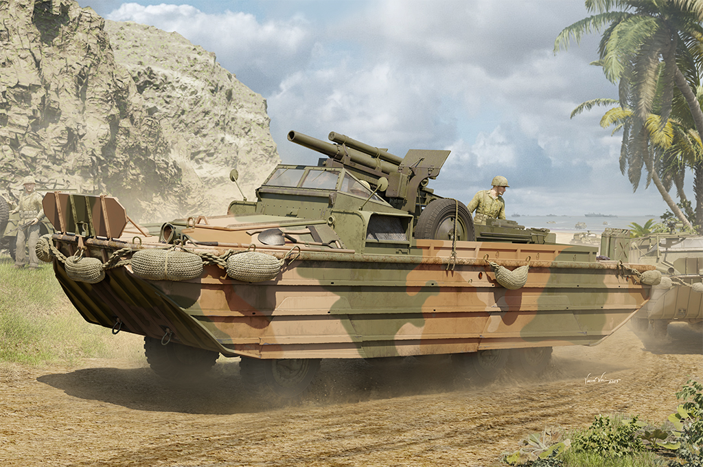 1/35 GMC DUKW-353 with 105mm Howitzer