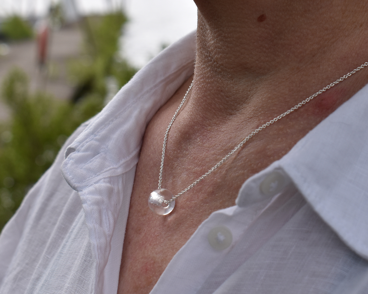 ELVES DROP - necklace in clear glass  - 4