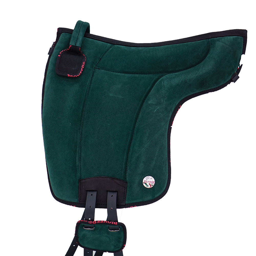 Atessa Ride pad / Bareback pad in suede (with stirrup attachments), ENGLISH GREEN - 5