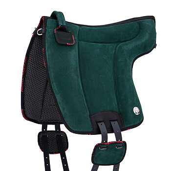 Atessa Ride pad / Bareback pad in suede (with stirrup attachments), ENGLISH GREEN