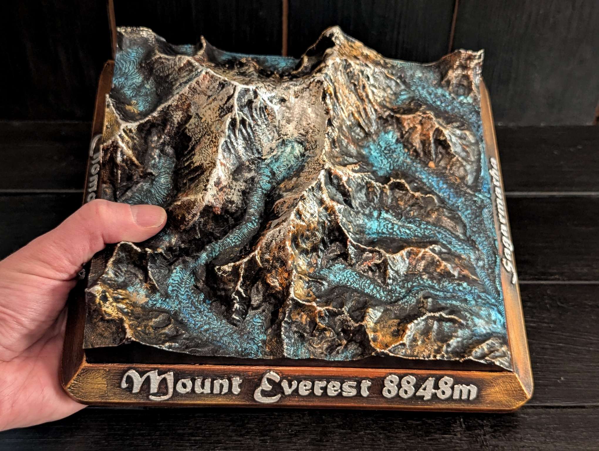 Handmålad 3D modell av Mount Everest  [L] - 9