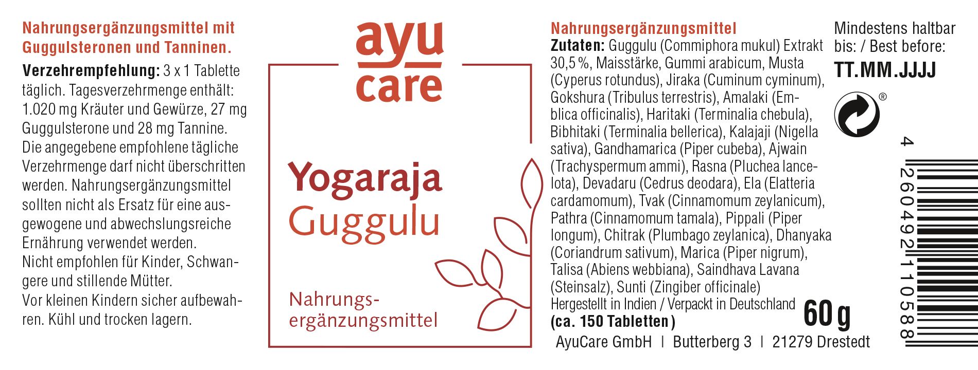 Yogaraja Guggulu ca 150tbl, Ayucare, Classic Ayurveda - 2