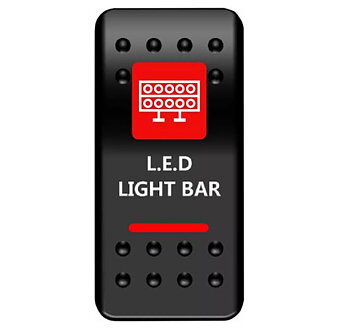 Strömbrytare för infällning "LED LIGHTBAR" RÖD