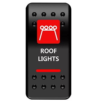 Strömbrytare för infällning "ROOF LIGHTS" RÖD