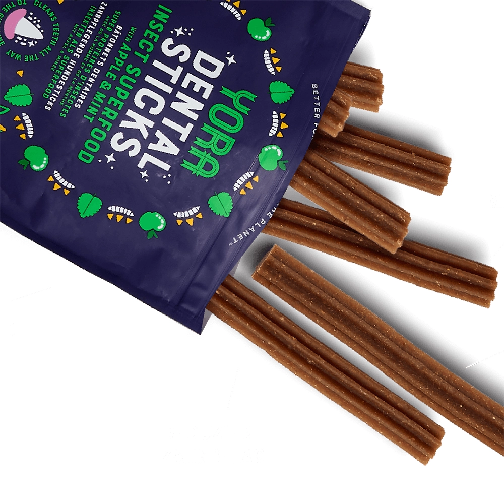 Tuggpinnar av insektsmjöl till allergisk hund dental sticks Yora