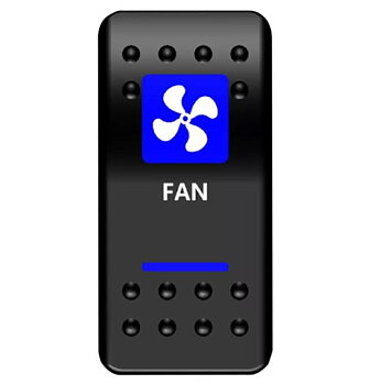 Strömbrytare för infällning "FAN" BLÅ
