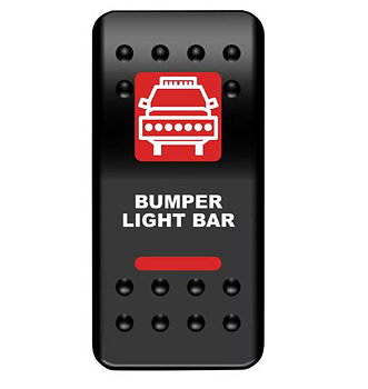 Strömbrytare för infällning "BUMPER LIGHT BAR" RÖD