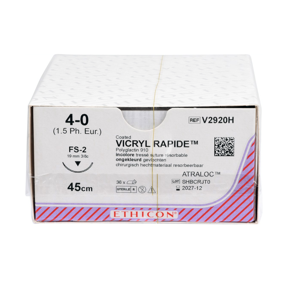 VICRYL Rapide® Sutur 4-0, 19mm 3/8 cutting (▼)45 cm, resorberbar , 36st.