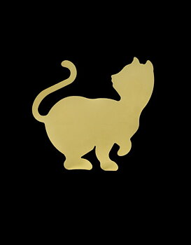 Dekorklämma Katt Guld