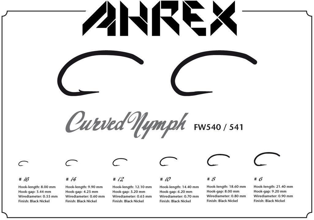 Ahrex FW541 Curved Nymph Barbless - 3