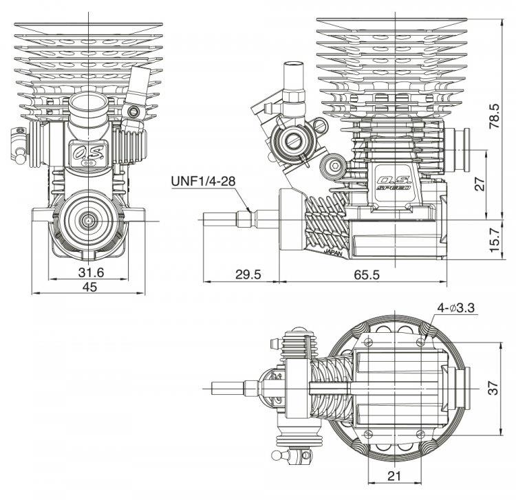 OS SPEED B2105 3.5cc Buggymotor Combo Set - 9
