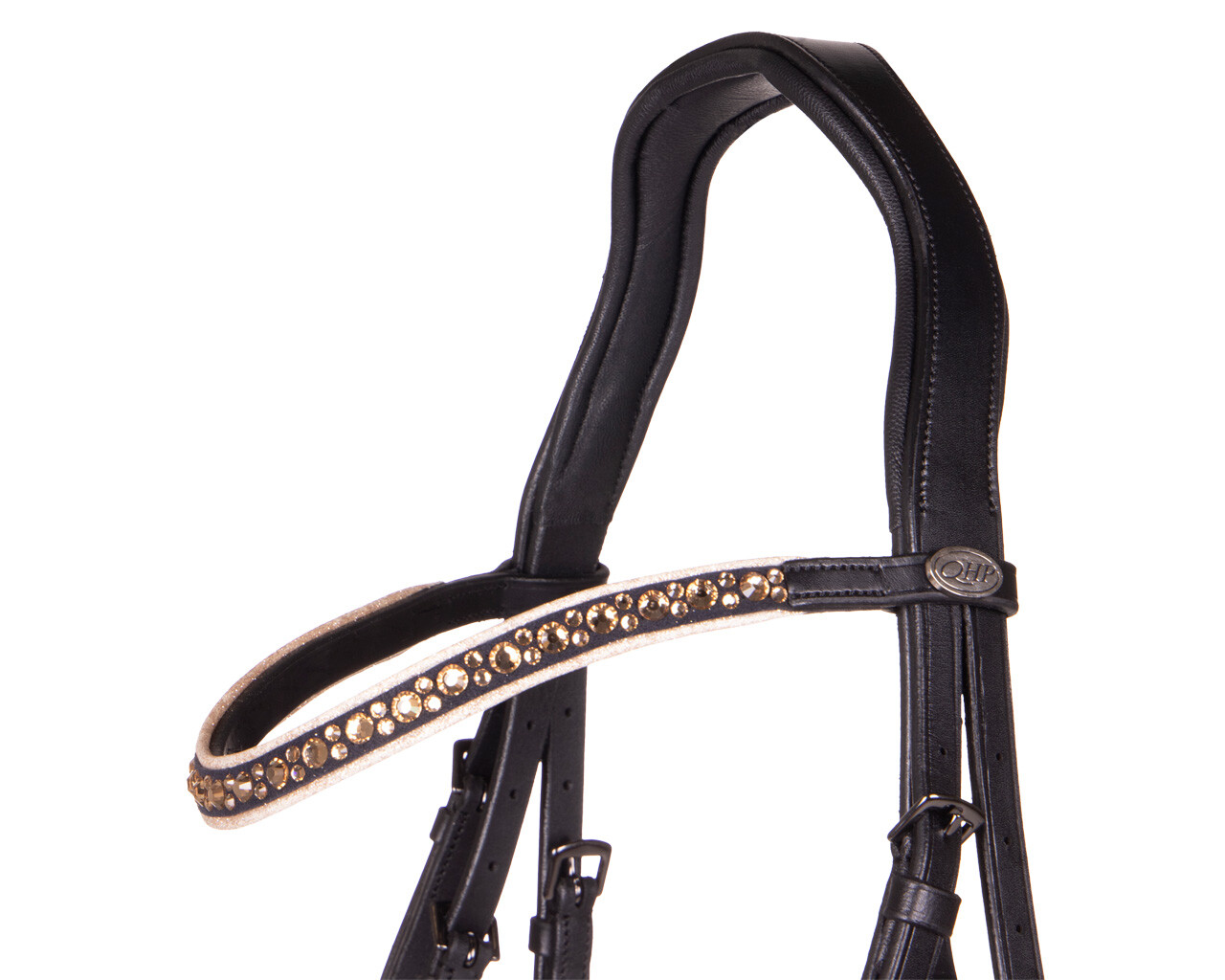 QHP Orlando Bridle - Black/Beige - Anatomical