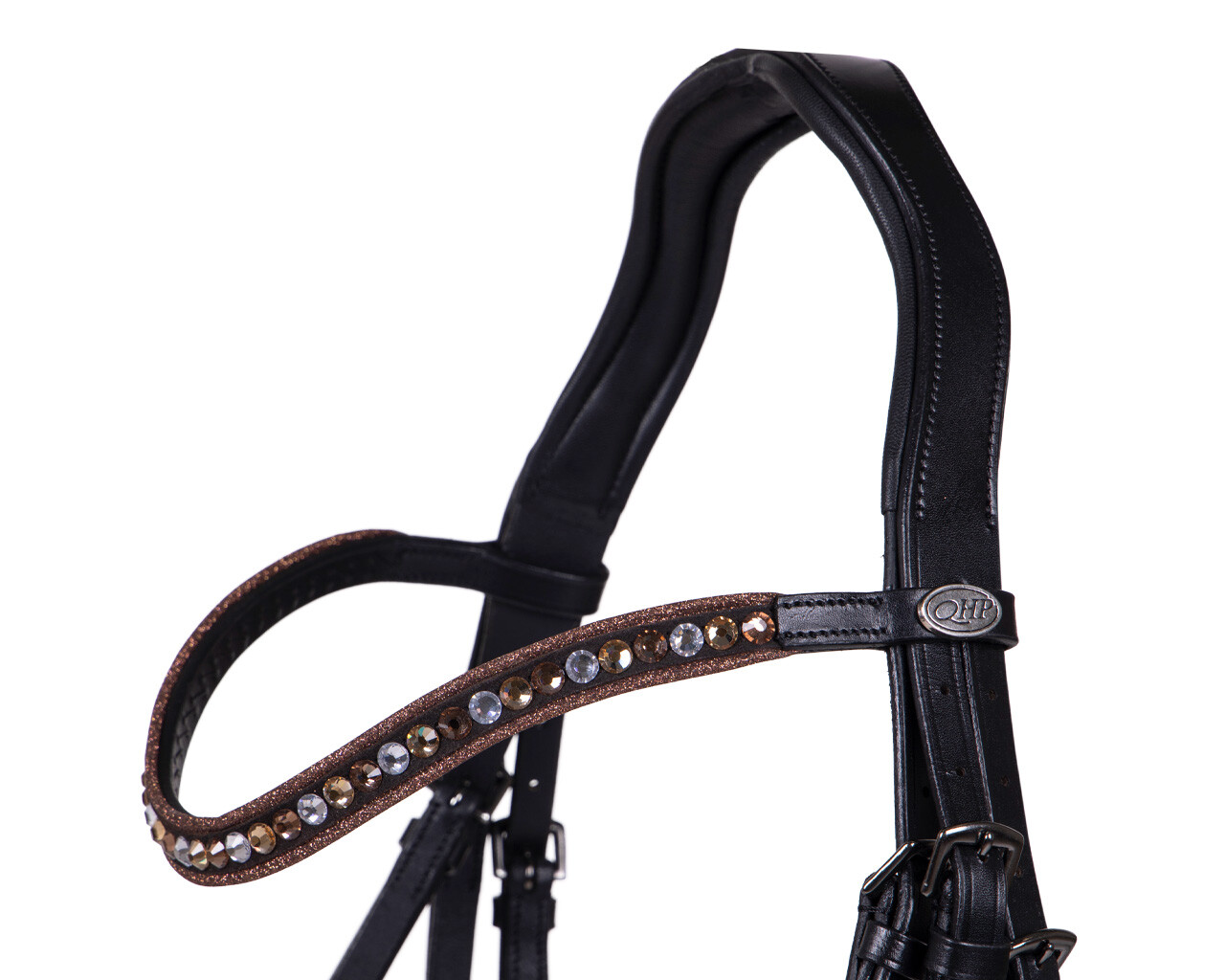 QHP Orlando Bridle - Black/Brown - Anatomical