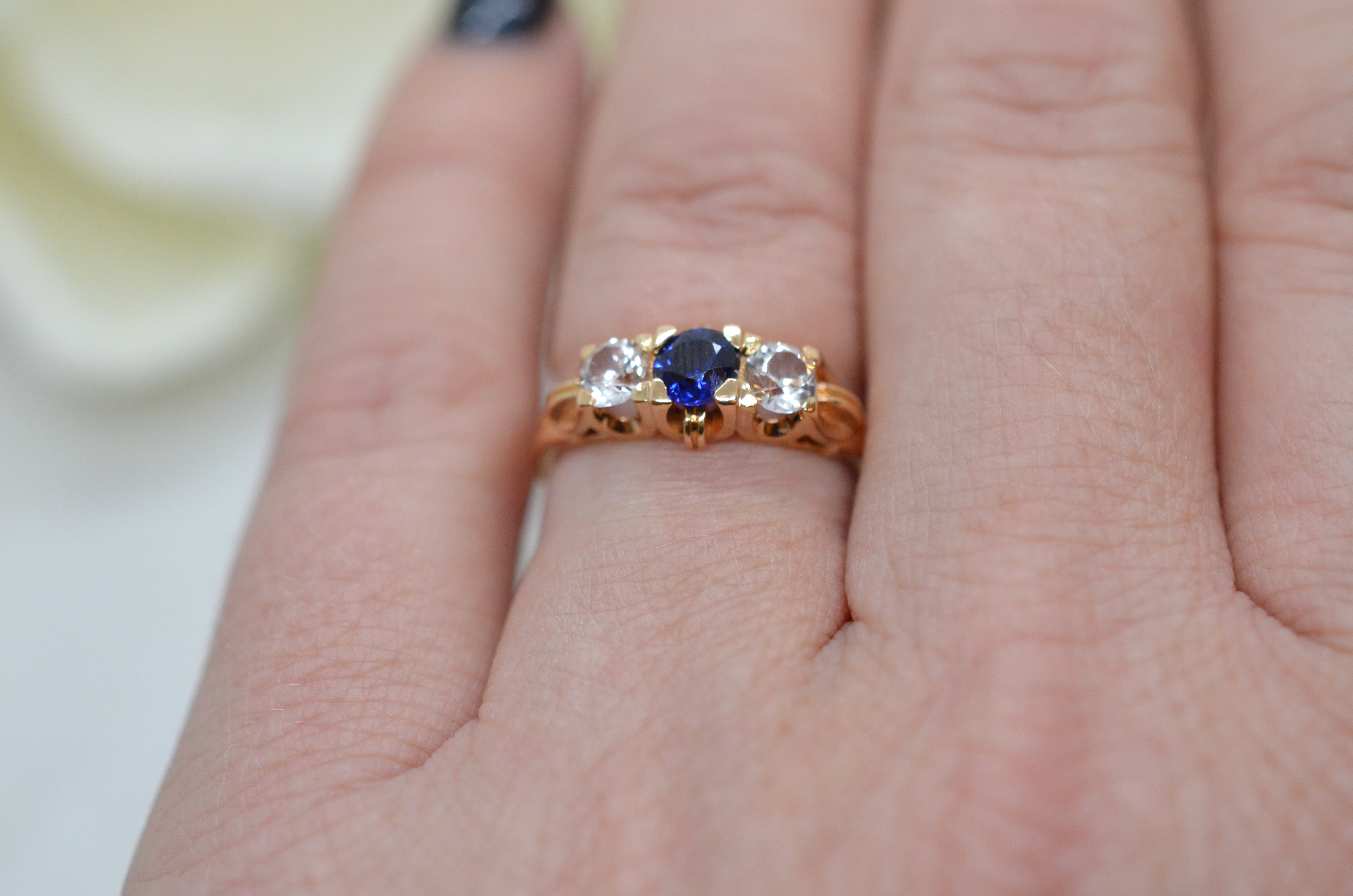 Vintage 18k ring - 4