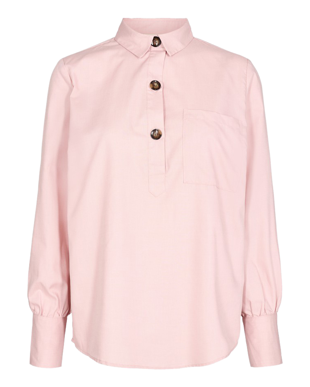Blus Flynn med krage gammelrosa