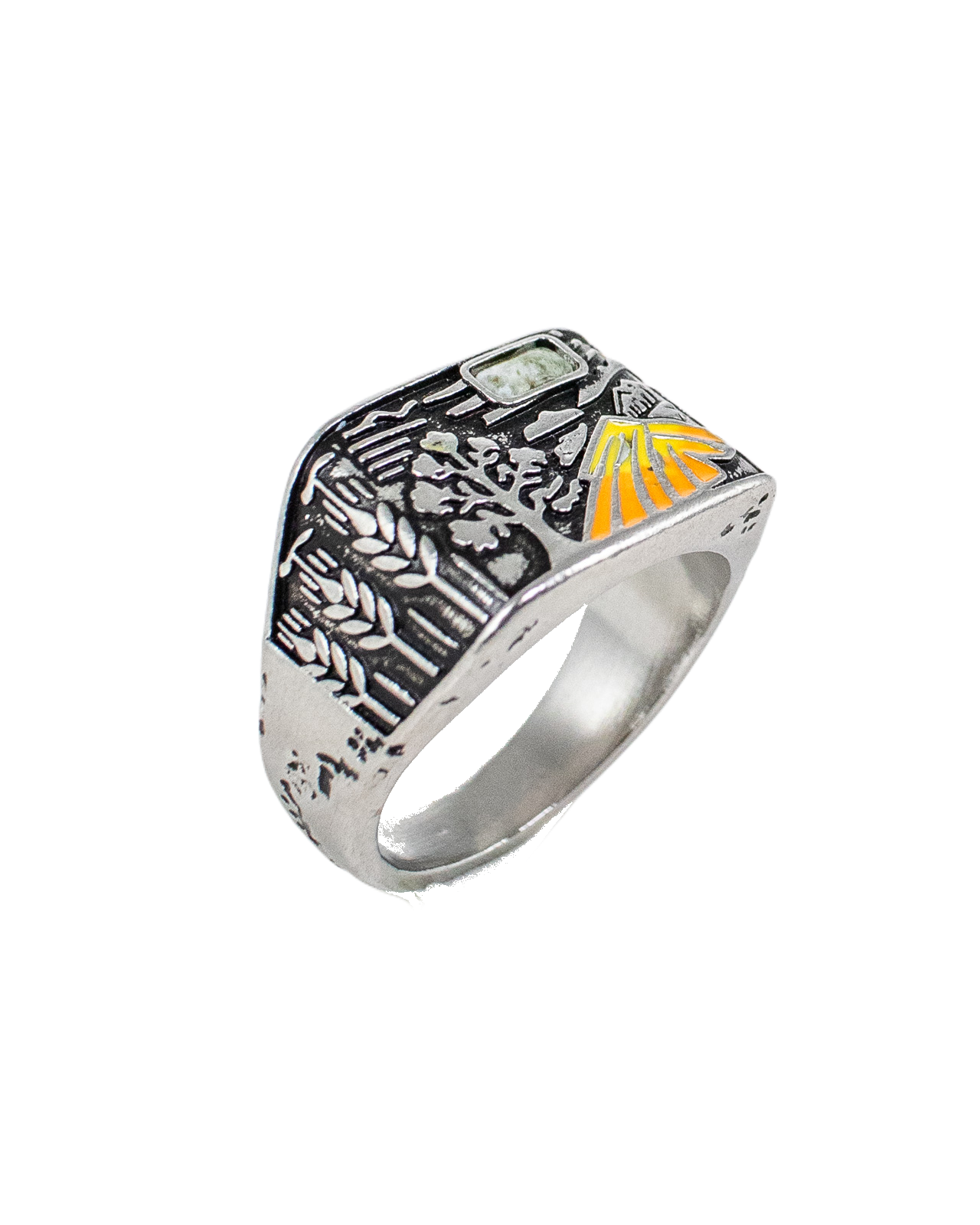 Jernhest - Slatta Ring with Swedish Marble and Enamel - Silver - 3