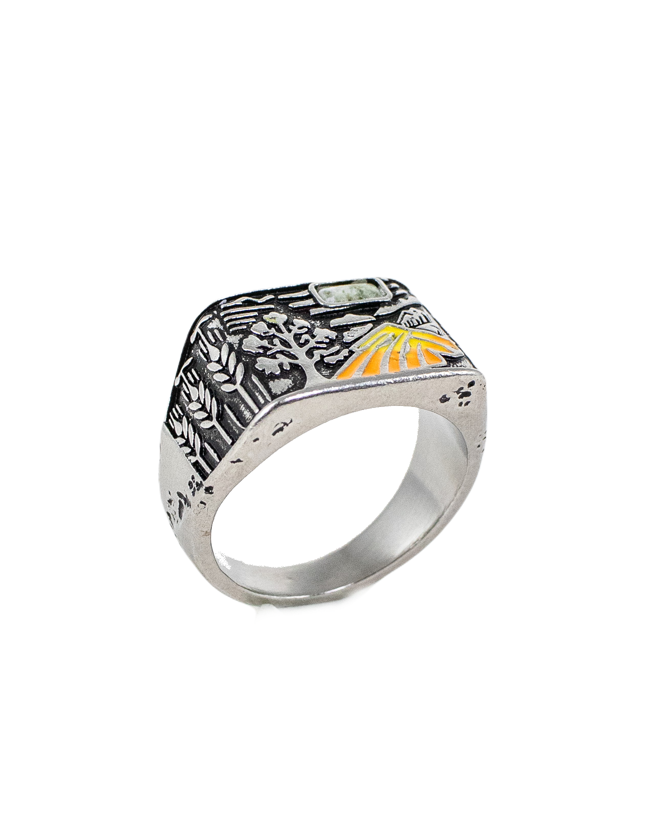 Jernhest - Slatta Ring with Swedish Marble and Enamel - Silver - 4