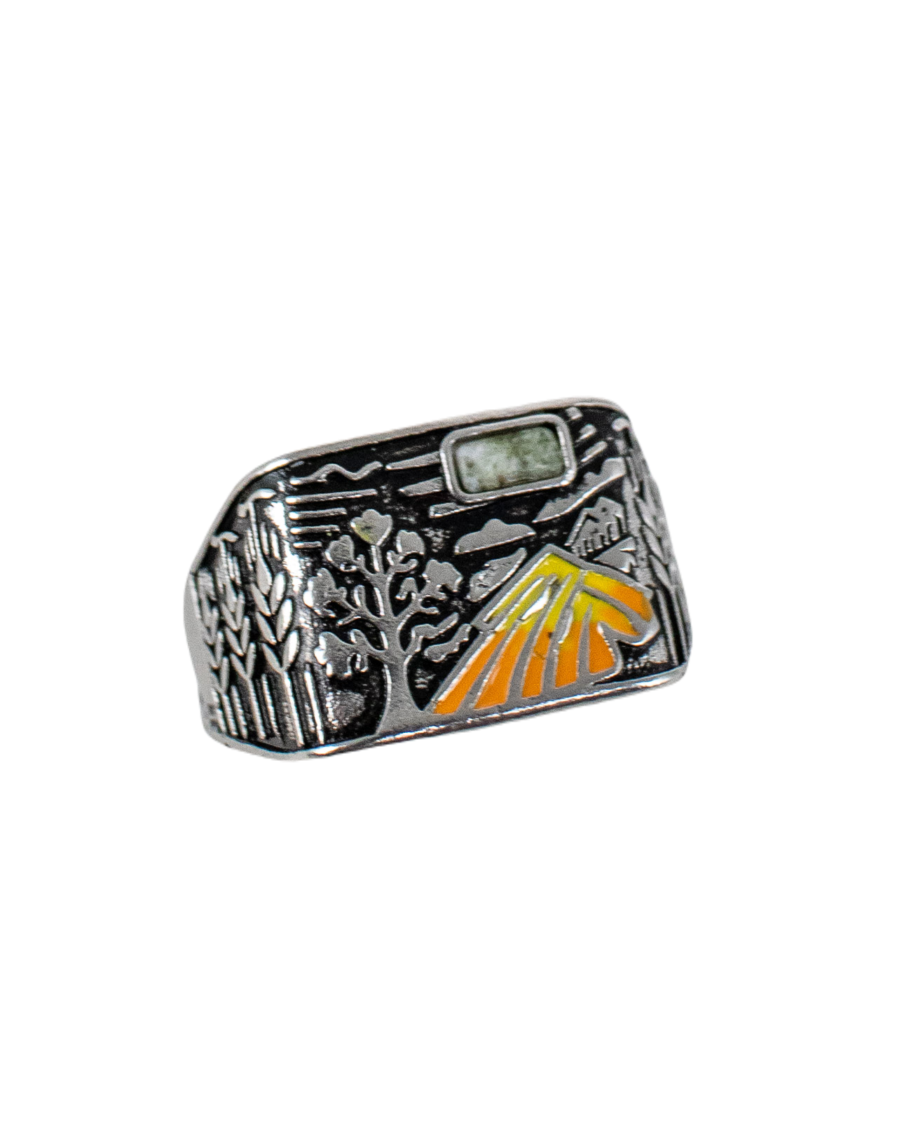 Jernhest - Slatta Ring with Swedish Marble and Enamel - Silver - 2