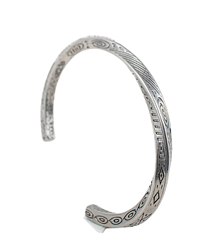 Jernhest - Tomb Armband - Skruvad Armlänk - Opolerad Silver