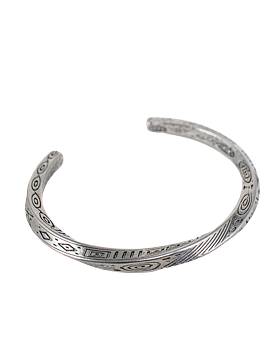 Jernhest - Tomb Armband - Skruvad Armlänk - Opolerad Silver