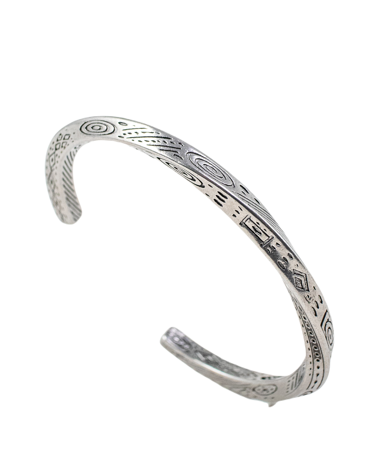 Jernhest - Tomb Armband - Skruvad Armlänk - Opolerad Silver - 3