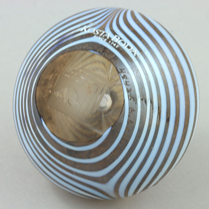 Bertil Vallien (Minos 1984) Brown Vase with Swirling Decor 5 cm