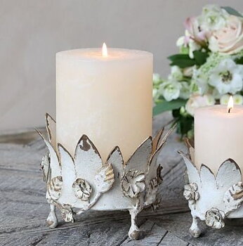 Ljuslykta krona rosor shabby chic lantlig stil