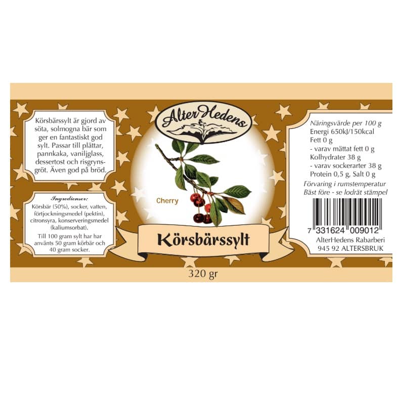 Körsbärssylt, 320g , 12st/låda - 4