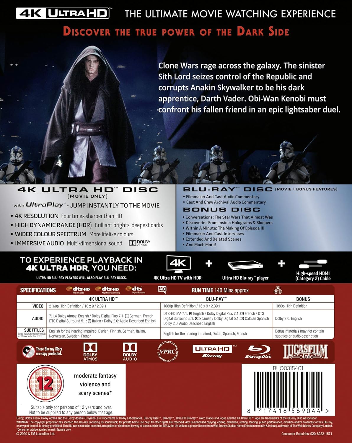 Star Wars III - Revenge of the Sith (4K Ultra HD + Blu-ray) - 2