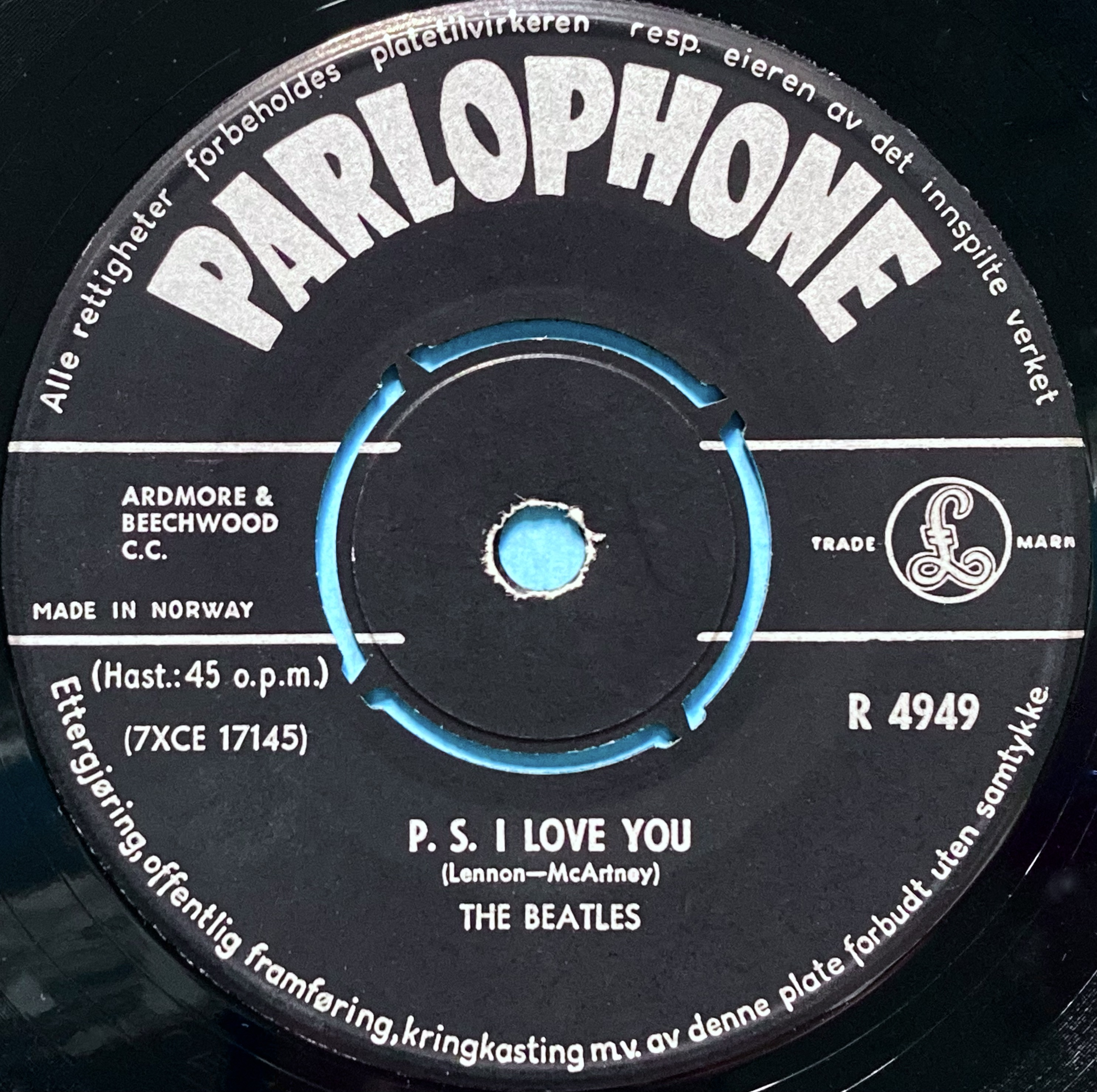 BEATLES - Love me do 7" Norway PS 1963 - 4