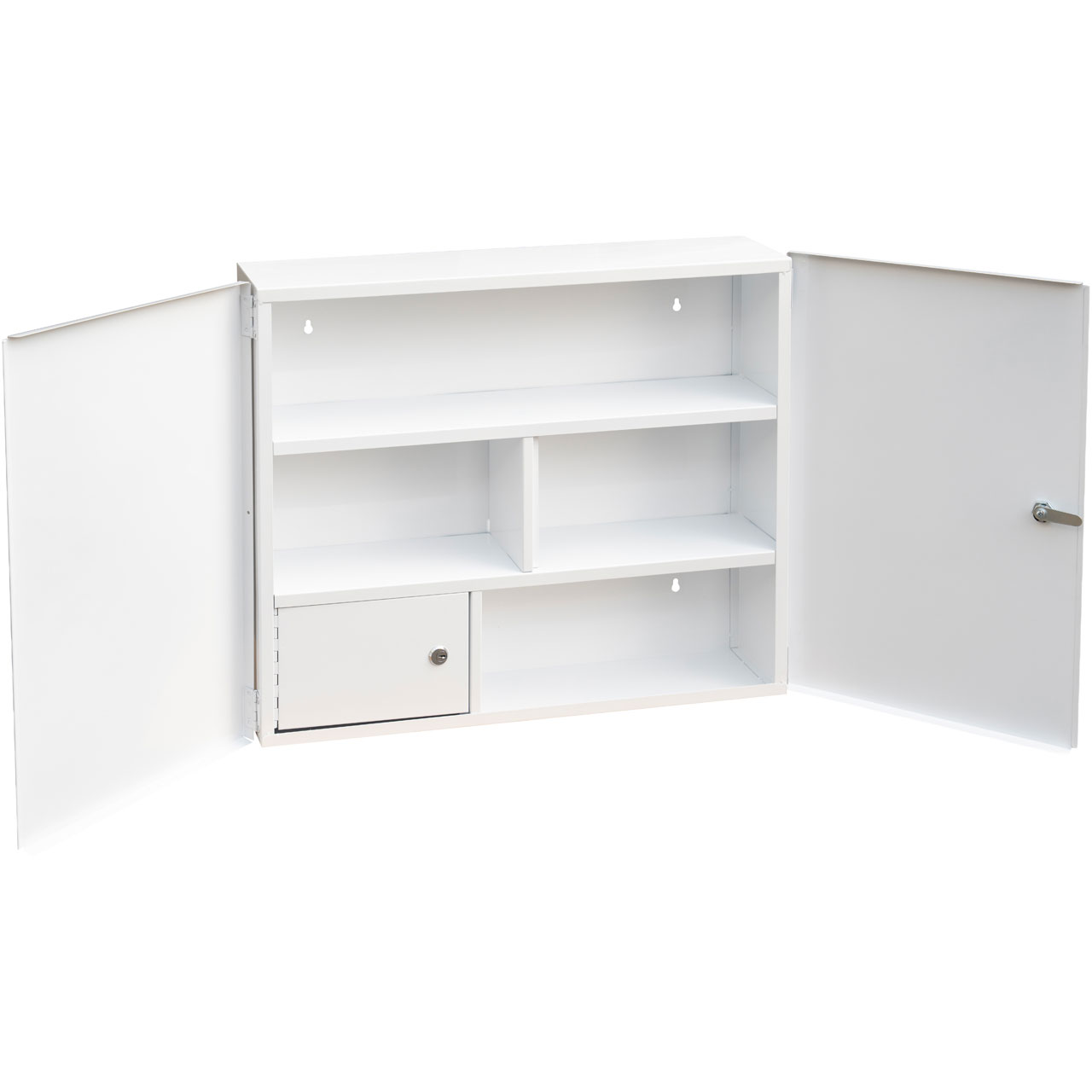 Duschy Medicine cabinet large white lockable - 7