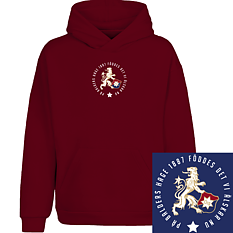 Hoodie i vinrött