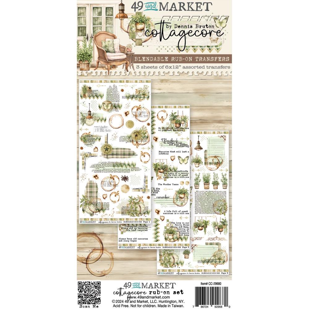 49 And Market - Rub-On Transfer Set - Cottagecore