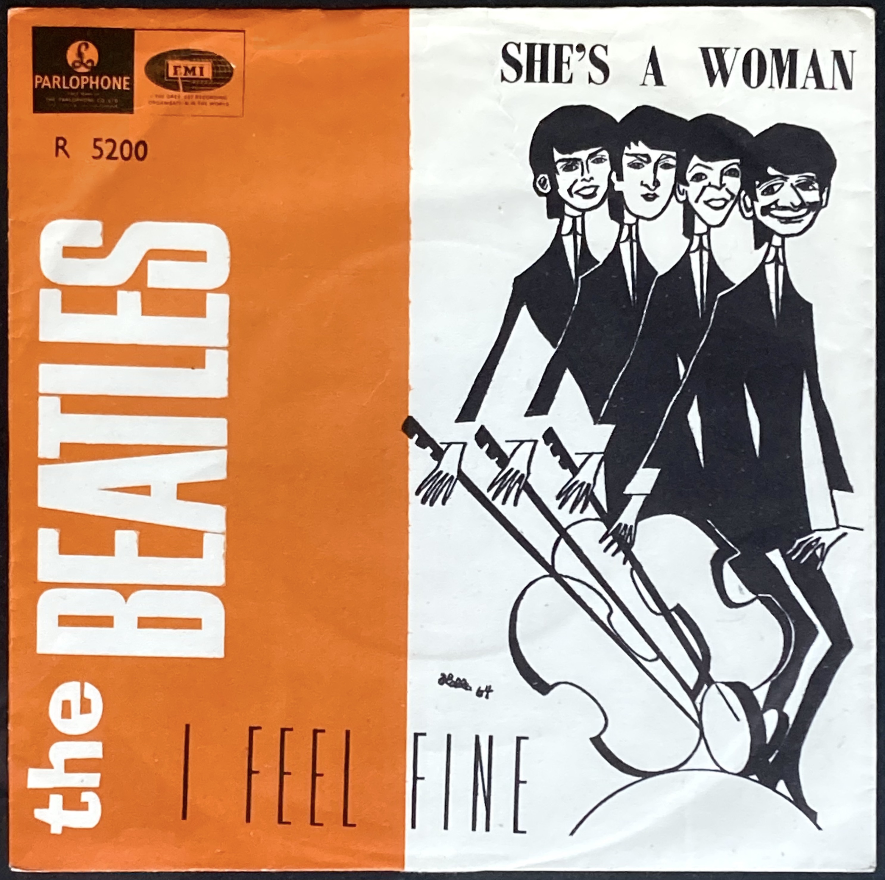 BEATLES - I feel fine 7" Norsk PS 1964