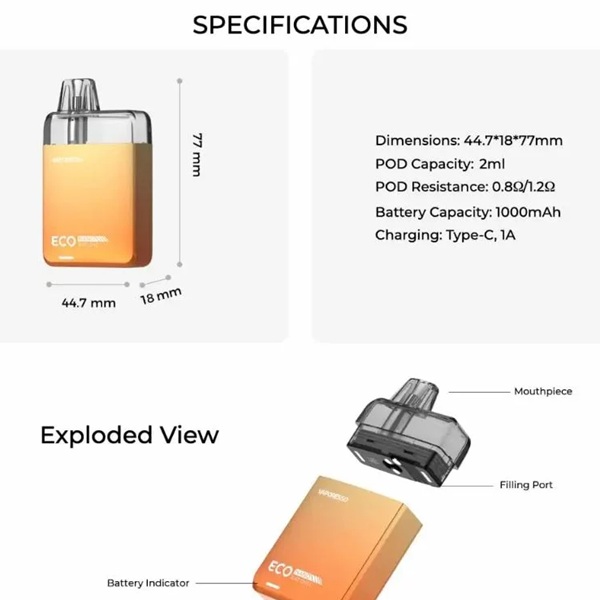 Vaporesso Eco Nano 1000mAh - Startpaket - 5