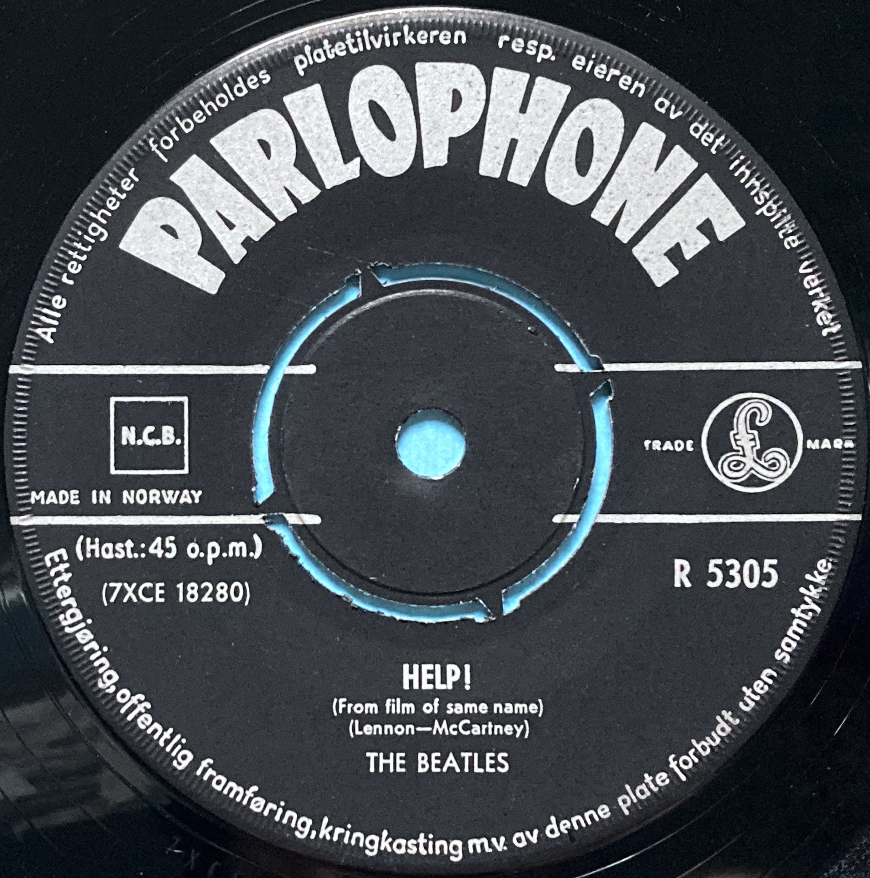 BEATLES - Help! 7" Norway PS 1965 - 3