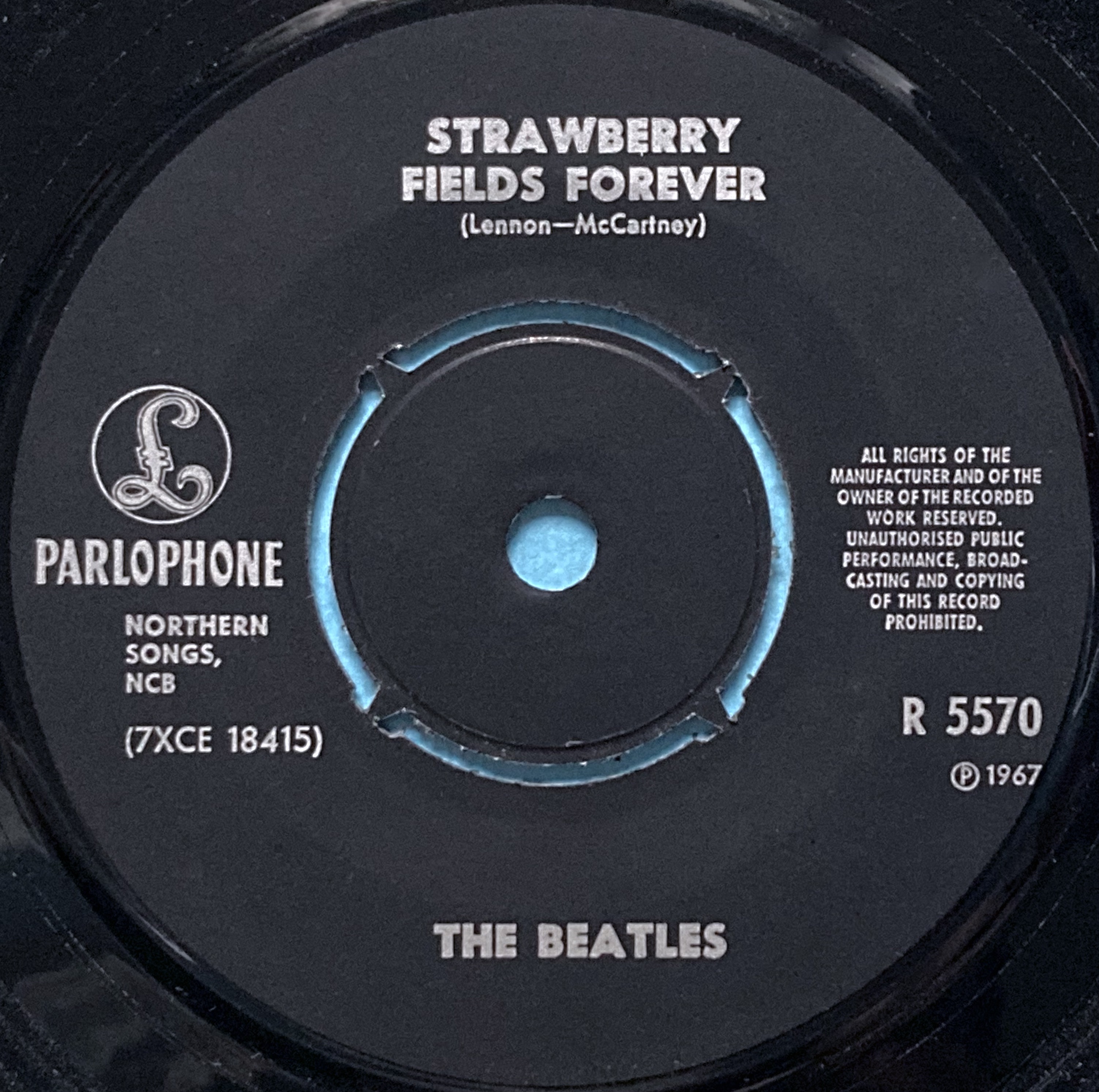 BEATLES - Strawberry fields forever 7" Alternativt Norsk PS 1967 - 3