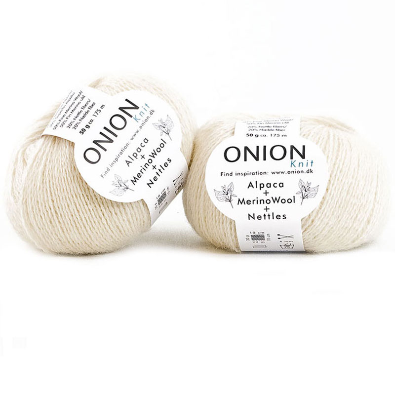 Ecru (vit) Alpaca + Merino Wool + Nettles Onion 1201