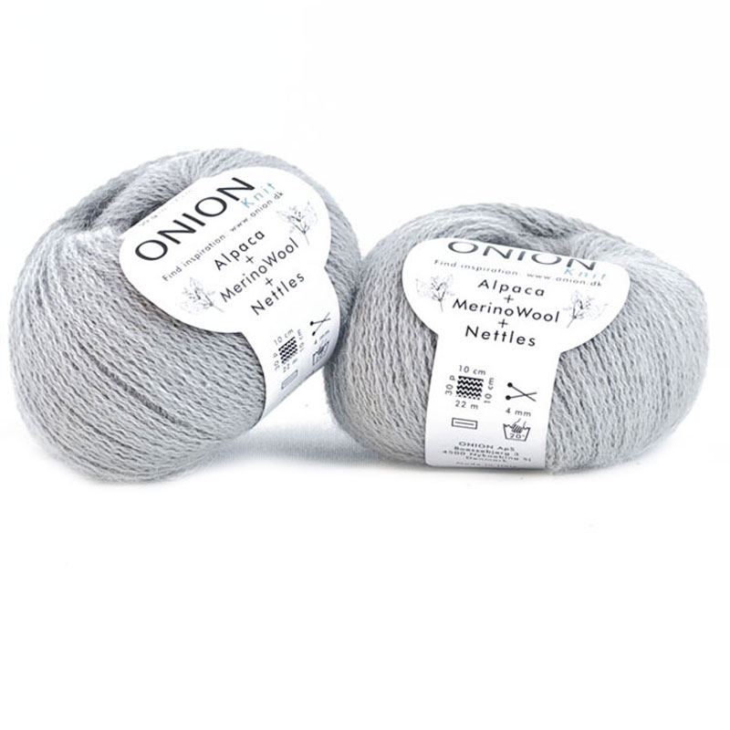 Ljusgrå Alpaca + Merino Wool + Nettles Onion 1209