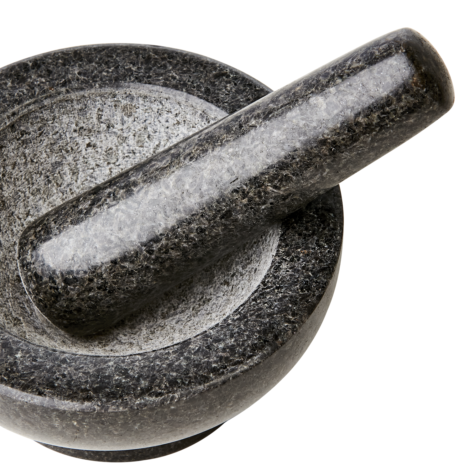 Mortel i svart granit med stöt, från Affari of sweden