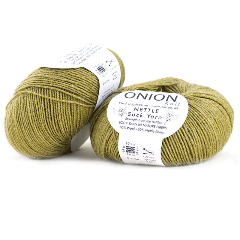 Olivgrön Nettle Sock Yarn Onion 1030