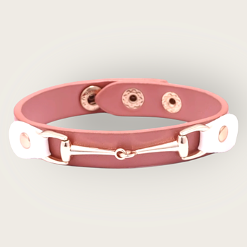 Vegan leather horsebit bracelet