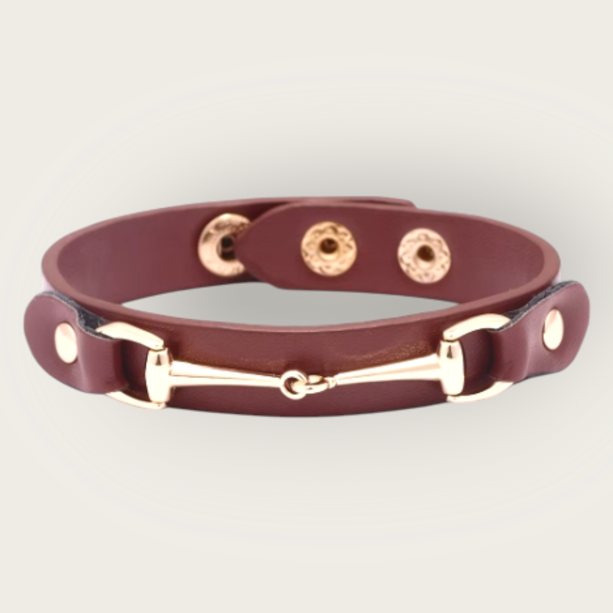 Vegan leather horsebit bracelet