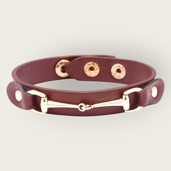 Vegan leather horsebit bracelet