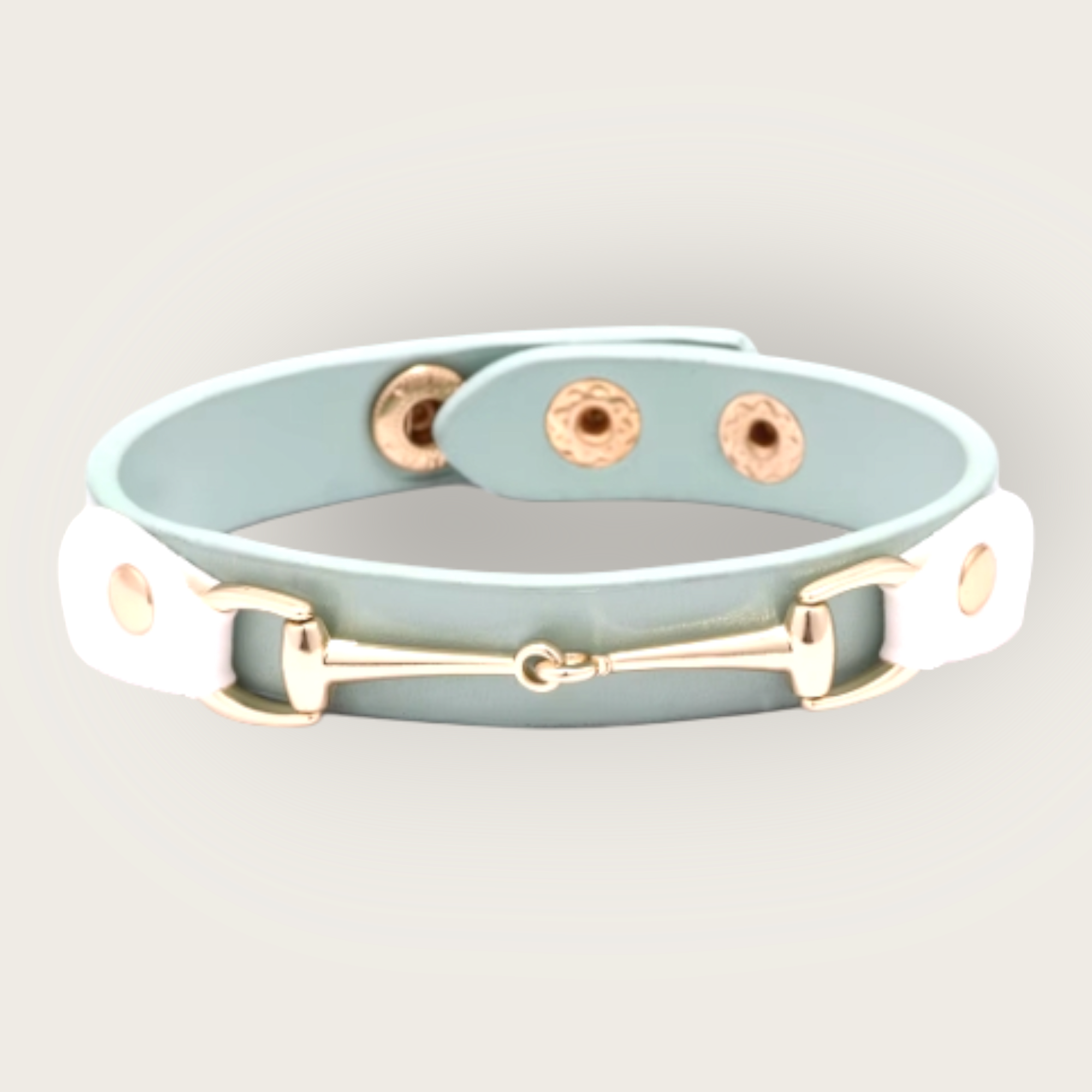 Vegan leather horsebit bracelet - 3