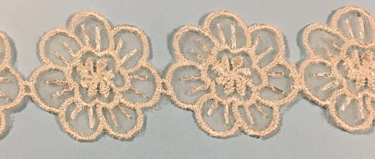 Broderad chiffongspets Blomgirlang - 3