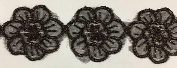 Broderad chiffongspets Blomgirlang - 2